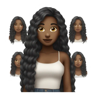 gorgeous black girl with long hair  sticker