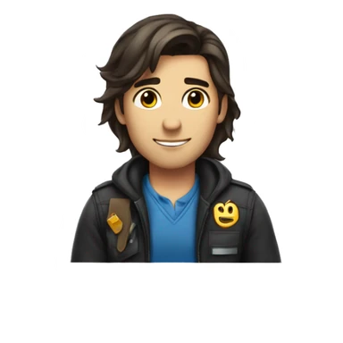 I wanna see emoji An airport employee at the check-in desk is male and he is a brunette sticker