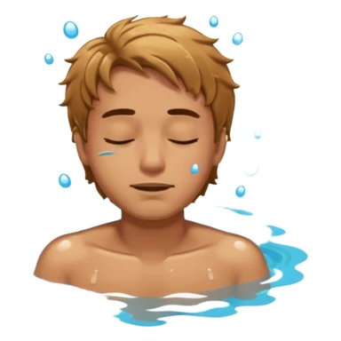 single men floating with close eyes in pool  sticker