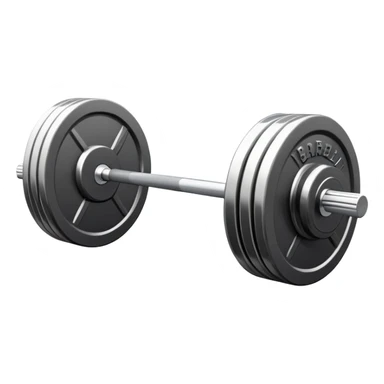 An emblem symbolizing weightlifting with a stylized barbell in the center, set against a simple, clean background. The barbell is prominent and sleek, with no athlete included. The design is bold, modern, and minimalistic sticker