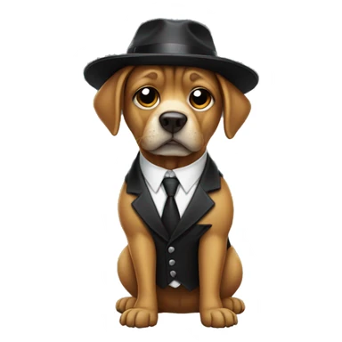 Dog dressed as a gangster sticker