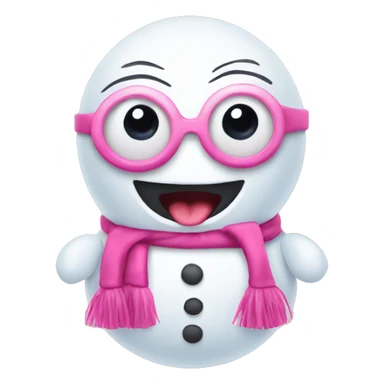 Pink snowman with eye lashes sticker