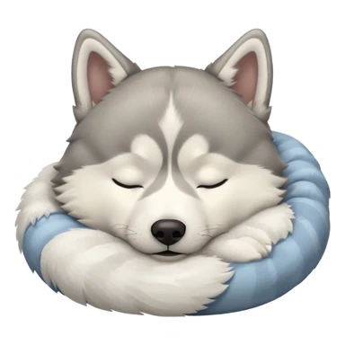 husky sleeping with eyes closed and nothing else is present sticker