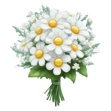 magical sparkling white flower bouquet  sticker