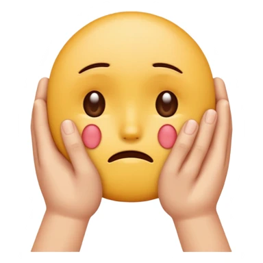 hands caressing sad emojis face sticker