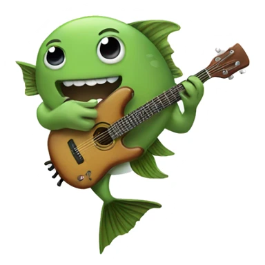 Fish playing guitar  sticker