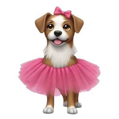 dog wearing a tutu sticker
