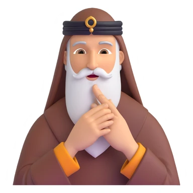 Middle Eastern wise man stroking beard in contemplation sticker