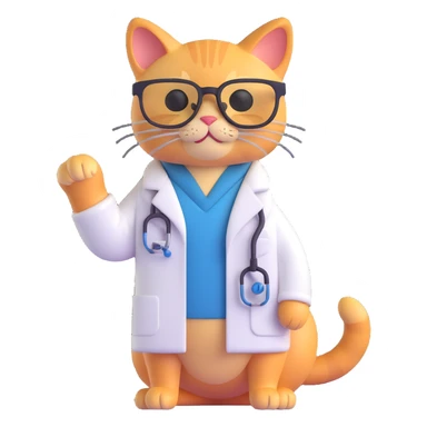 cat scientist sticker