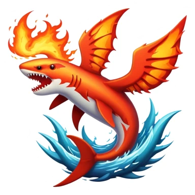 Phoenix rising from ashes and sharks biting its tail sticker