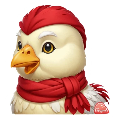 cute small chicken with scarf sticker