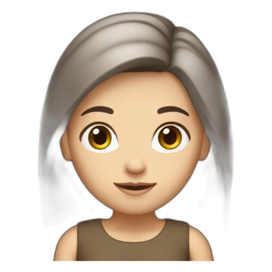 little white woman, dark long brown hair, curve full body sticker