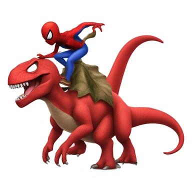 spiderman riding a dinosaur sticker