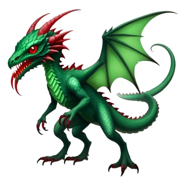 Cool Edgy Green Red ethereal eldritch badass Fionbri-Vernid-Trico-animal-creature full body sticker