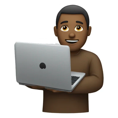 A guy on a laptop sticker