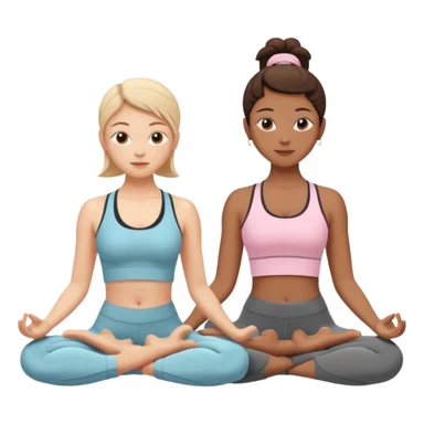 2 friends in yoga class sticker