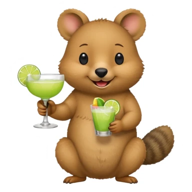 quokka having margarita sticker