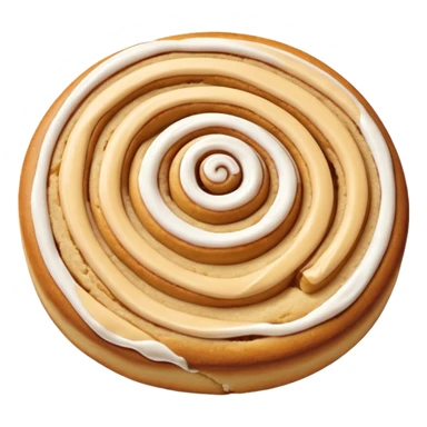 a cinnamon roll single layer cookie with only 2 switls sticker