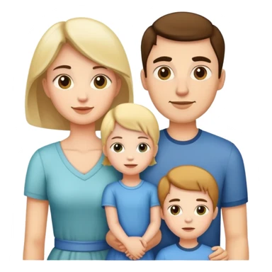 family with mother, father, brother and sister sticker