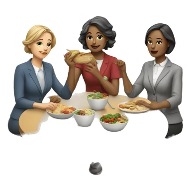three woman  teachers having lunch sticker