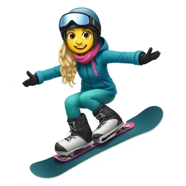 Girl on snowboard  sticker