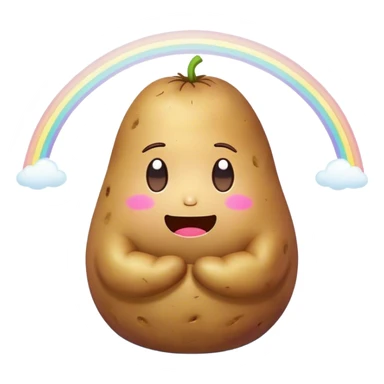 rainbow kawaii meditating potato sticker