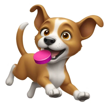 Dog catching a frisbee sticker