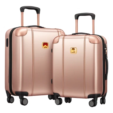 Two rose gold carry on suitcases sticker