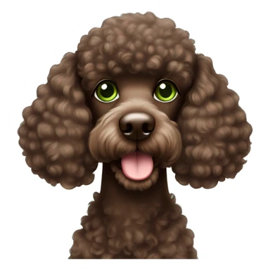 Choco Brown poodle with green eyes sticker