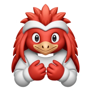 knuckles a red animal with peach arms and white mittens that have no fingers , he’s a echidna with red eyes sticker