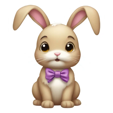cute bunny with a bow sticker