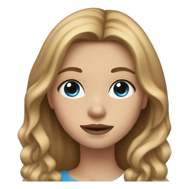 Girl with long light brown hair, full lips, and blue eyes sticker