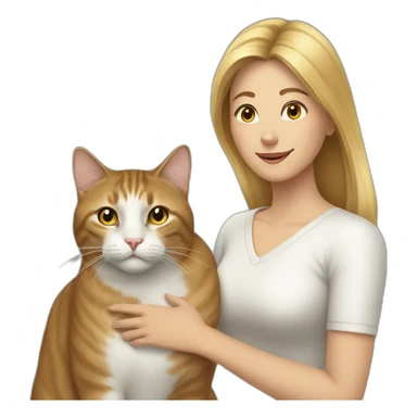 cat and woman sticker
