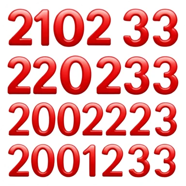 red numbers "2023" sticker