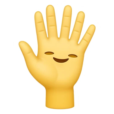 yellow Apple emoji-style hand in a celebratory pose, no background, no extra elements sticker