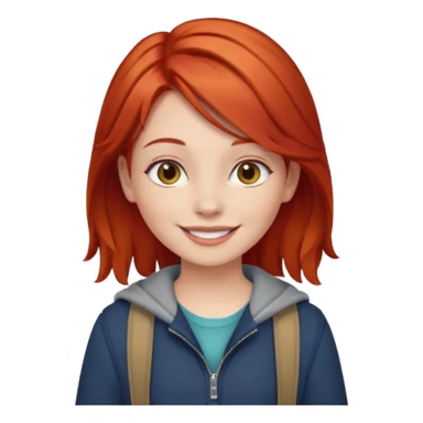 red hair young girl clothing sticker