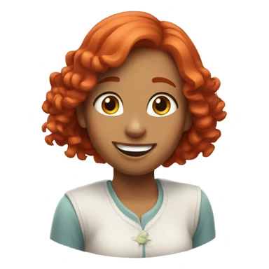 girl with red hair and sayng hurrah sticker