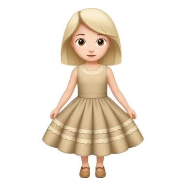 Girl curtying with dress sticker