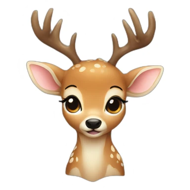 Baby deer-antlers love sticker