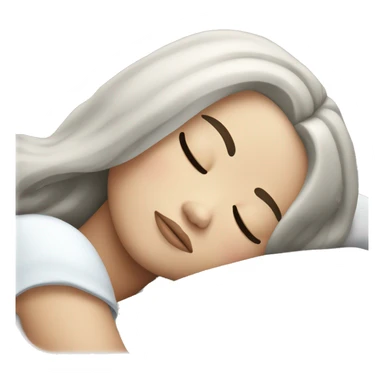 white girl with black hair sleeping sticker