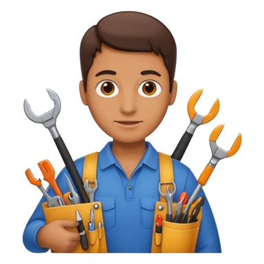 person with toolkit sticker