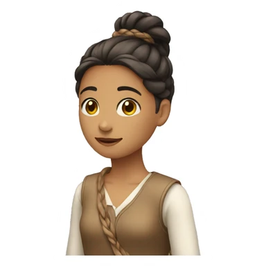 Girl with long braid over her shoulder going down to her waist  sticker