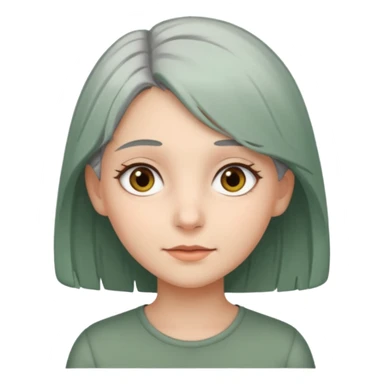 Girl with greenish gray hair and light brown eyes sticker