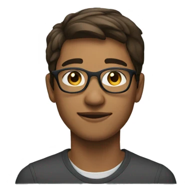 A slightly brown young man wearing glasses and a h sticker