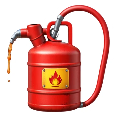 red gasoline canister pouring diesel sticker