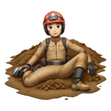 a motorcyclist lying on the ground who has just fallen sticker