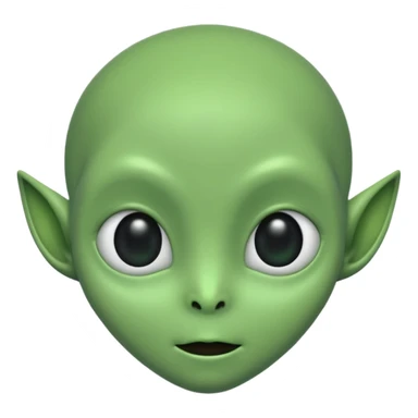 A cute alien face with two black eyes and without antennae, ears, nostrils sticker