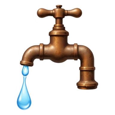 
water pouring from an OLD tap, 1980 sticker