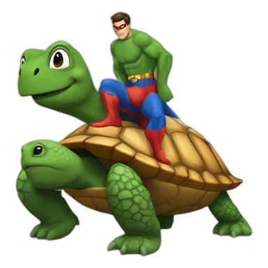 Supermans sur une tortue sticker