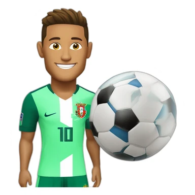 neymar jr e cristiano ronaldo com a copa do mundo com a camisola de portugal sticker